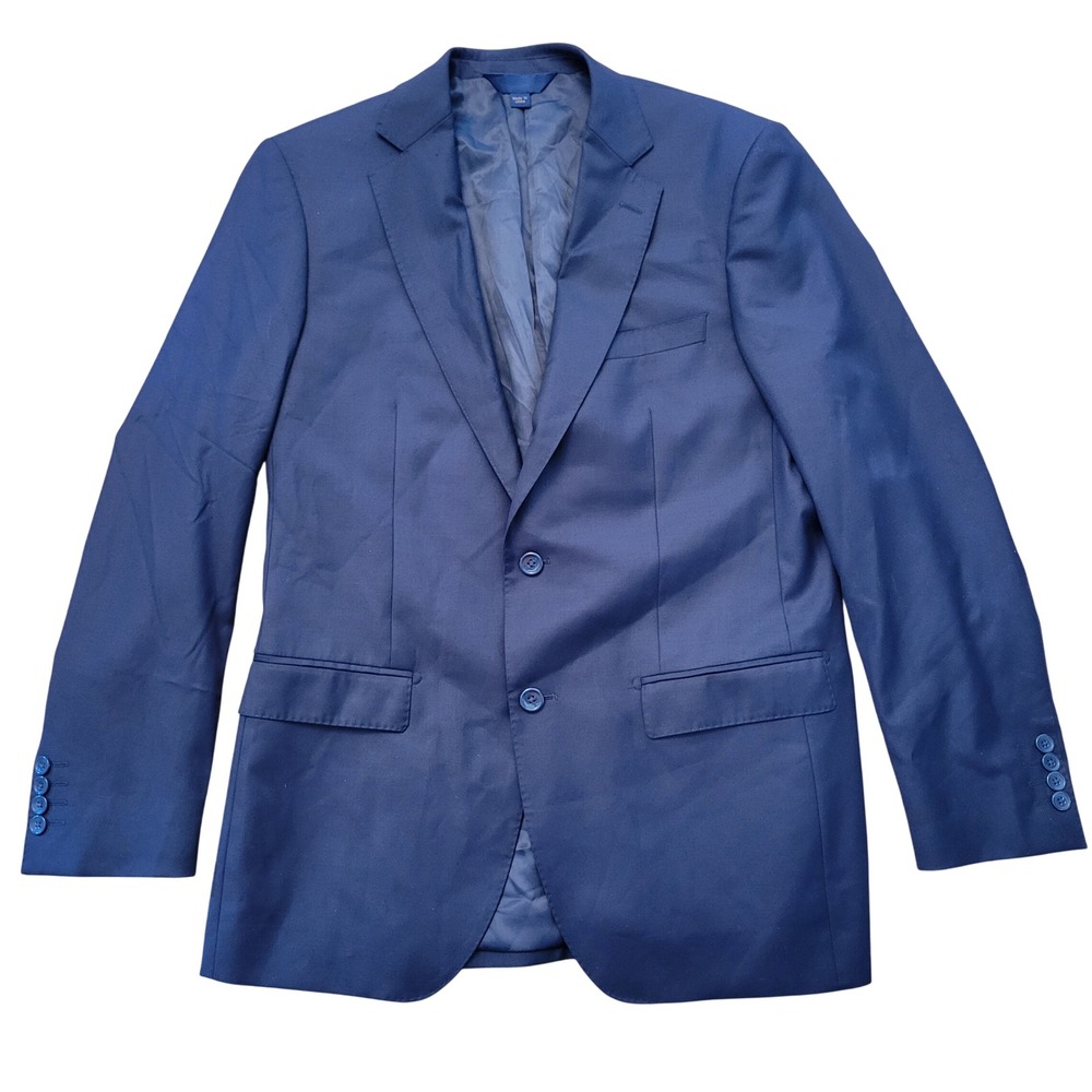 Max Davoli 40L Blazer Navy Blue Wool Super 150s Baroni Sport Coat‎ Jacket Dapper
